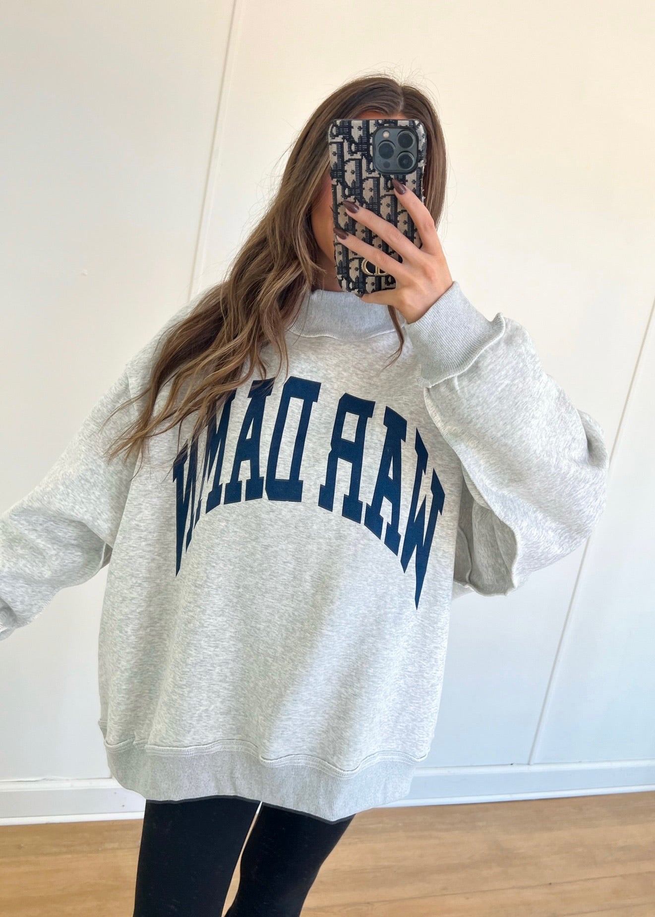 Navy/Grey Mock Neck Pullover - Reversible