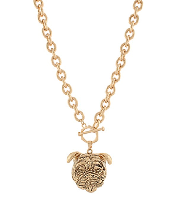 Bulldog Pendant Necklace