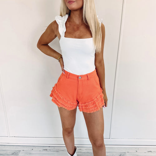 Orange Flutter Shorts