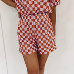 Orange Checkered Shorts