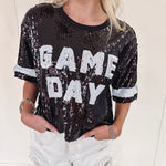 Gameday Cropped Sparkle Jersey - Black