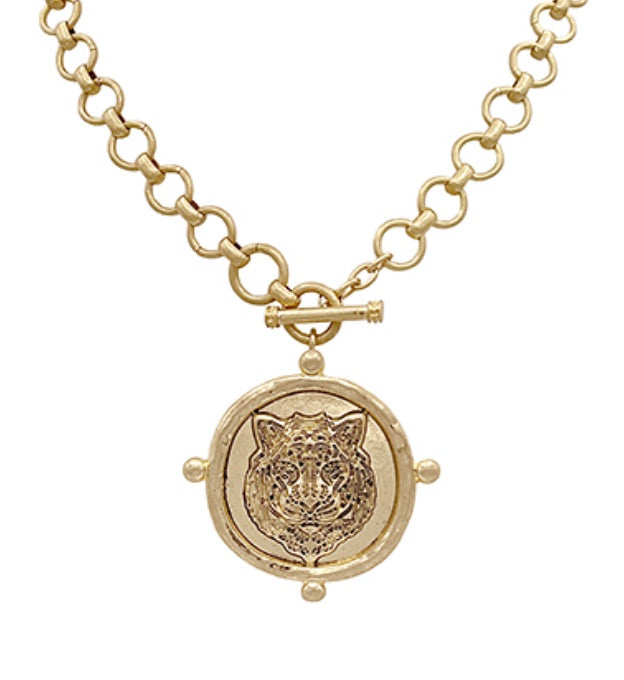 Tiger Coin Necklace