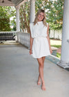 Gia Belted Dress - White