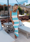 Penelope Maxi Dress - Blue/White