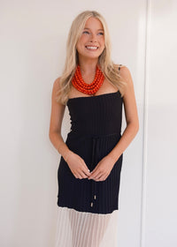 two tone dress black and white Two-Toned Frill Maxi Dress in Black and White