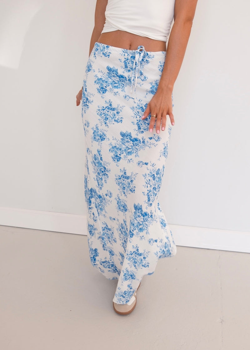 Sydney Skirt - Blue/White Floral