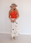 Polka Dot Maxi Skirt - Navy/Cream