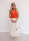 Polka Dot Maxi Skirt - Navy/Cream