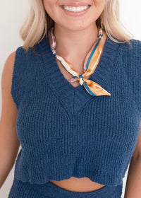 Yellow/Blue Scarf Necklace