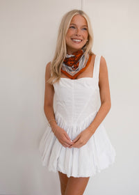 Orange Printed Bandana Scarf