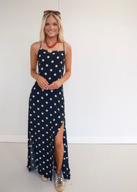 Phoebe Polka Dot Dress - Black