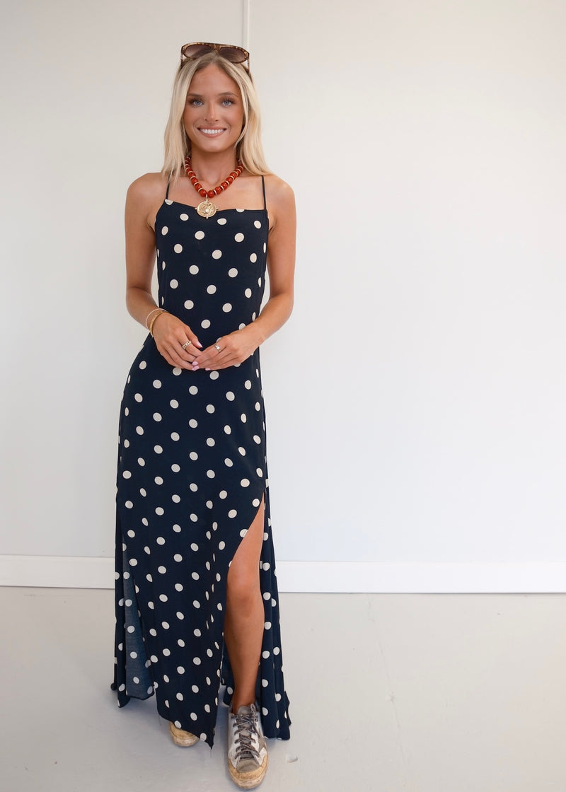 Phoebe Polka Dot Dress - Black