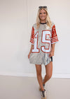 Red/Silver Sparkle Jersey