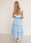 Striped Midi Skirt - Blue