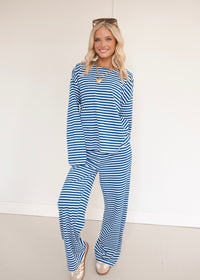 Clara Striped Top - Blue/White