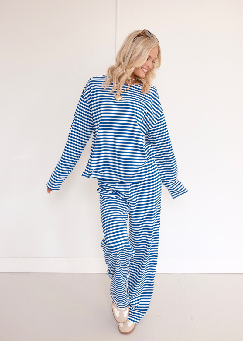 Clara Striped Top - Blue/White