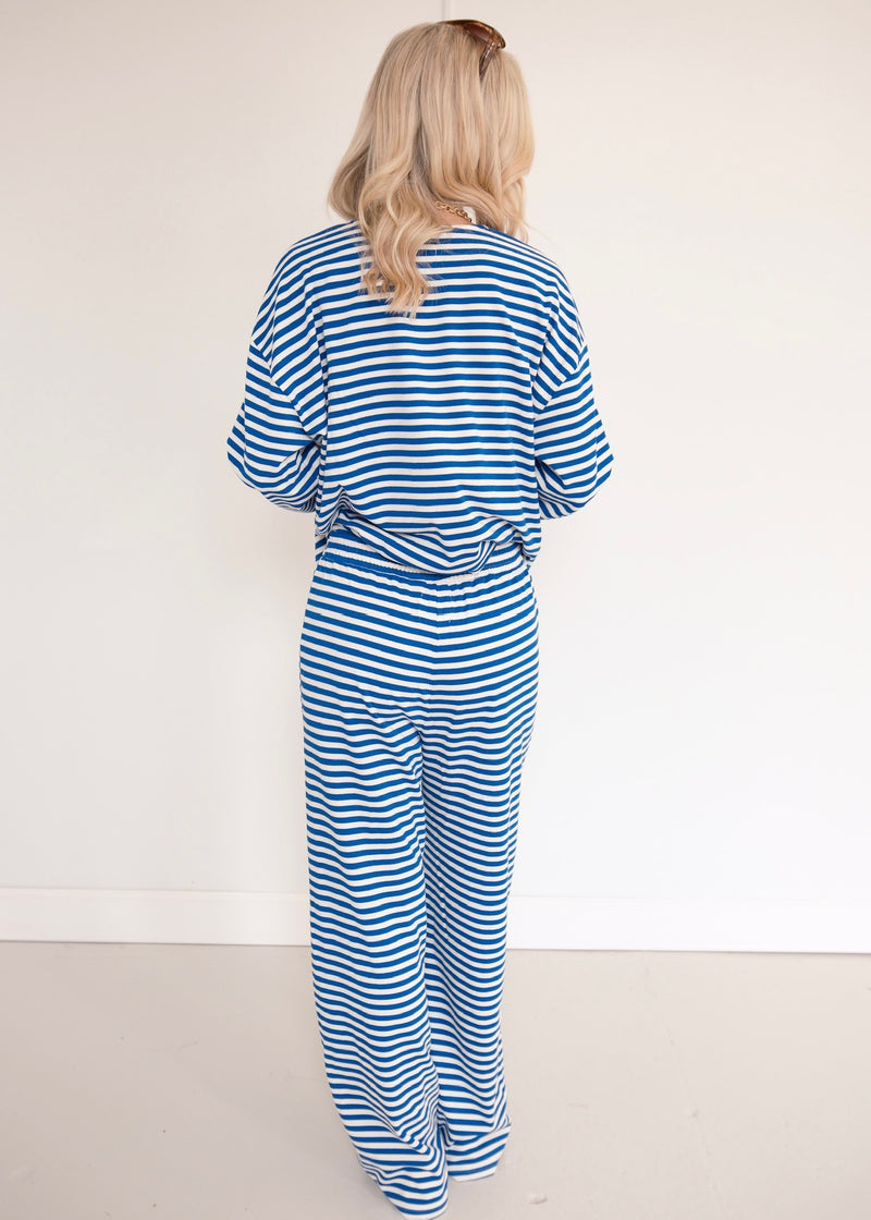 Clara Striped Pants - Blue/White