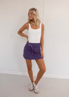 Kate Belted Skirt - Purple