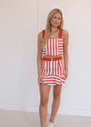 Charlie Striped Set - Red/White