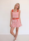 Charlie Striped Set - Red/White