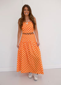 Marilyn Set - Orange/White Polka Dot