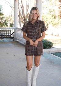 Maple Plaid Romper