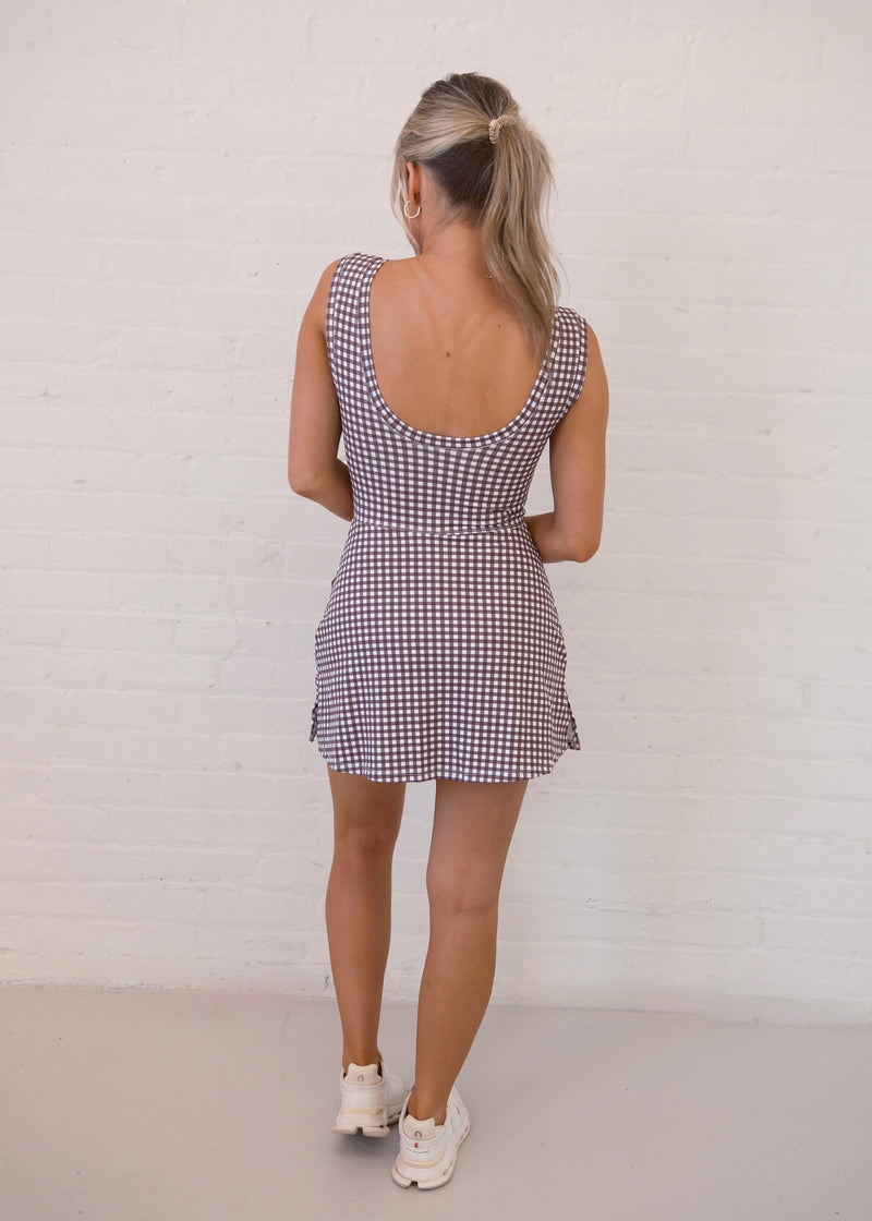 Mills Dress - Brown Checkered