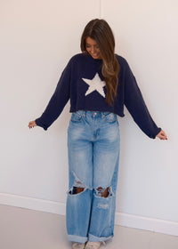 Navy Star Sweater
