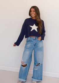 Navy Star Sweater