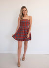 Plaid Mini Dress - Red