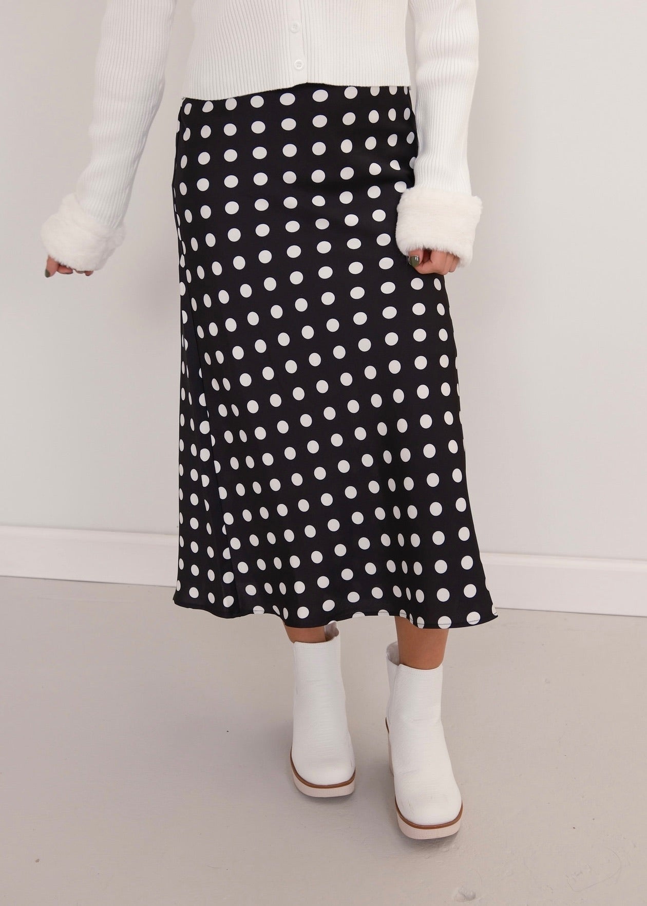 Polka Dot Midi Skirt