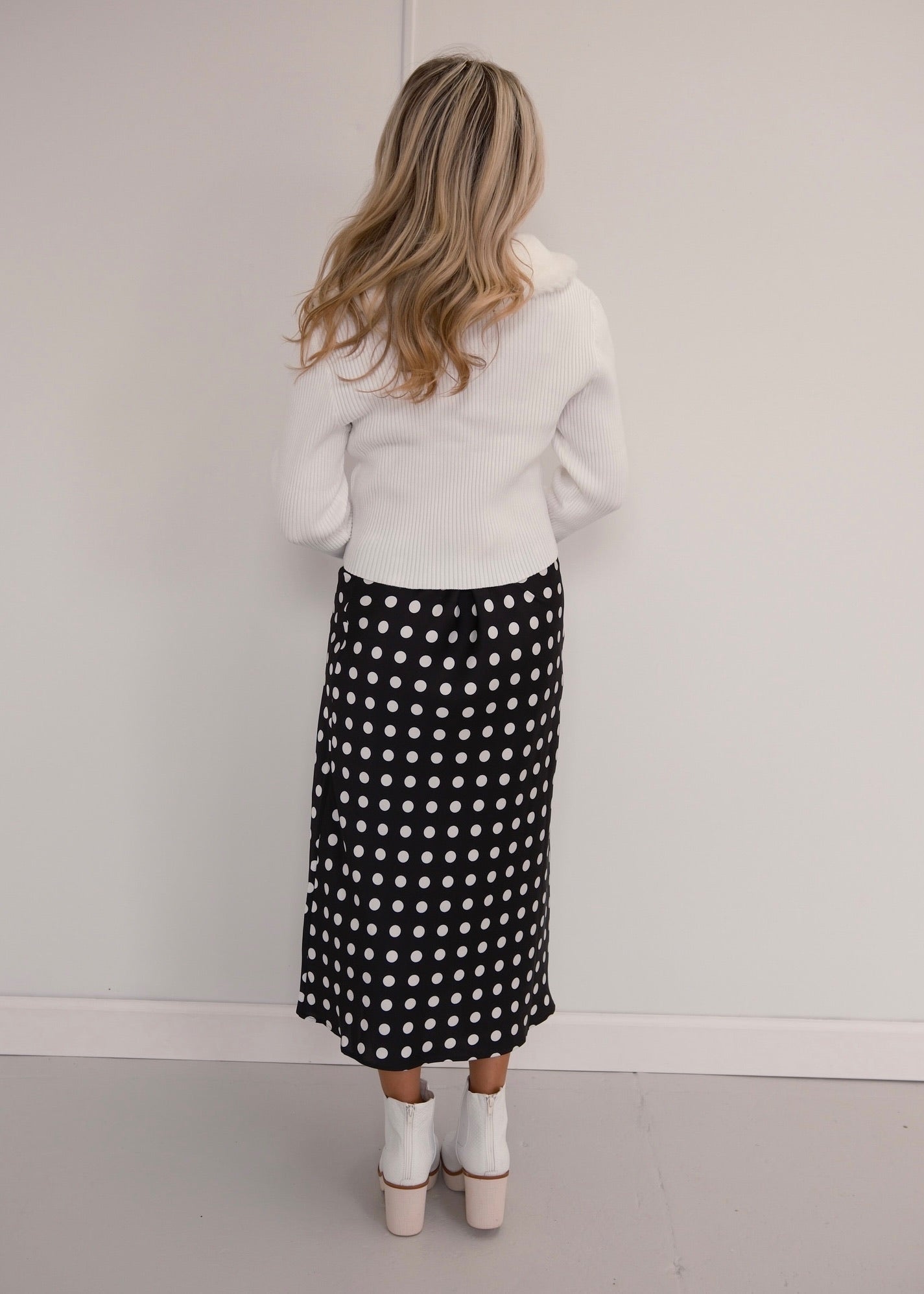 Polka Dot Midi Skirt