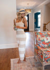 Penelope Maxi Dress - Tan/White