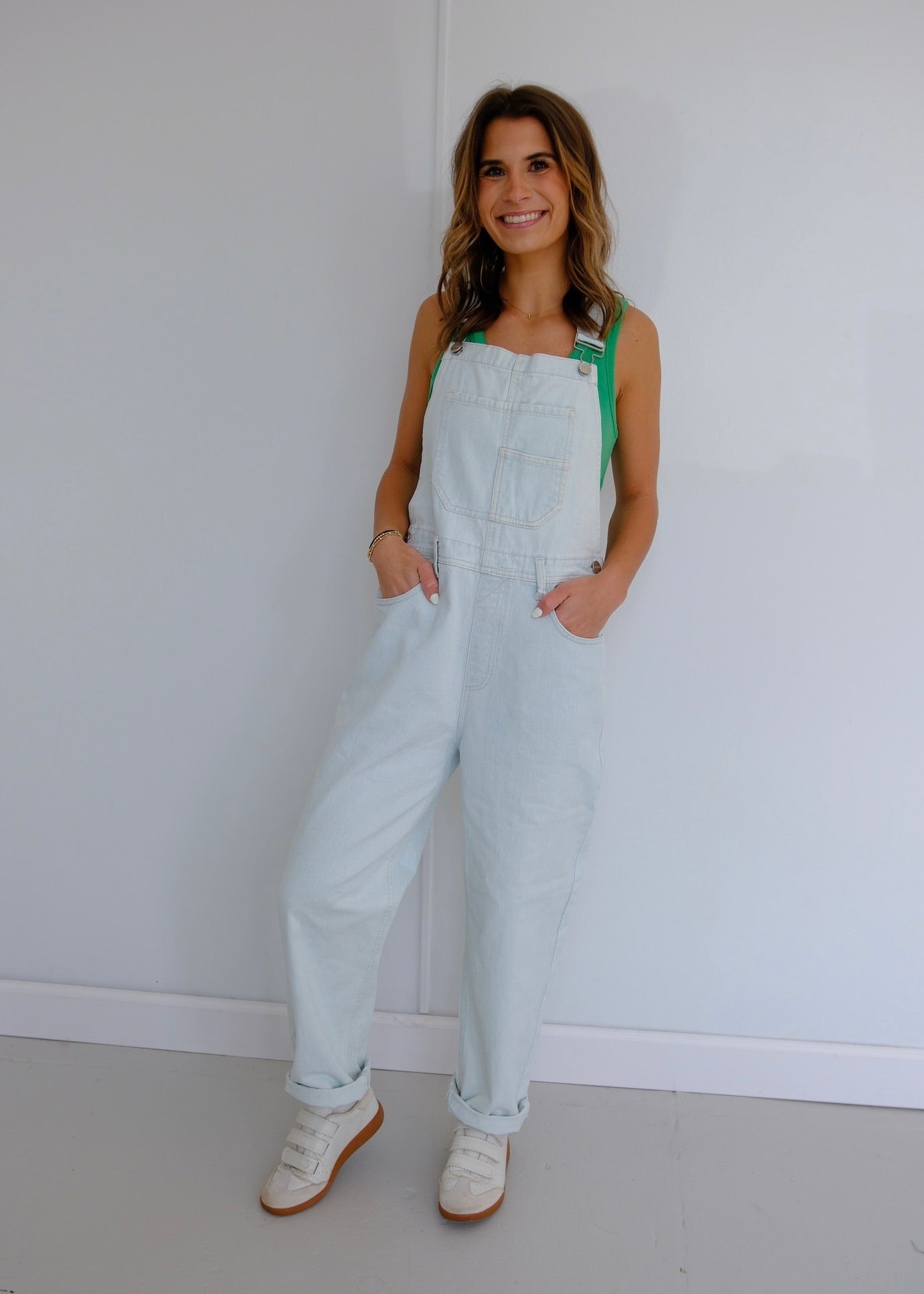 Evie Denim Overalls - Light blue