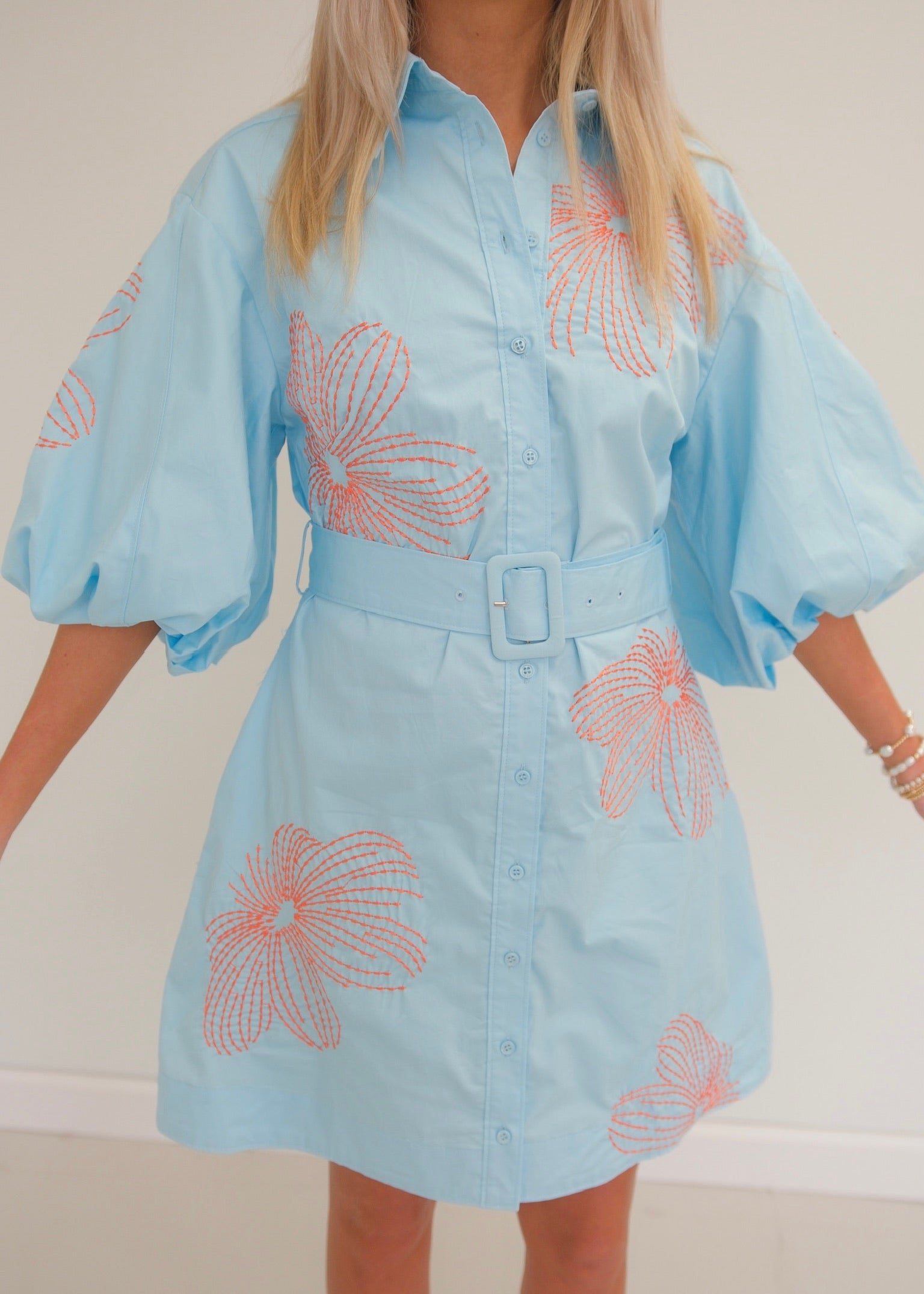 blue alexis dress Shop Dresses neck closure Removable fabric belt or cinch it with our Bali Belt Tiered Alexis- Okara Dress- Blue