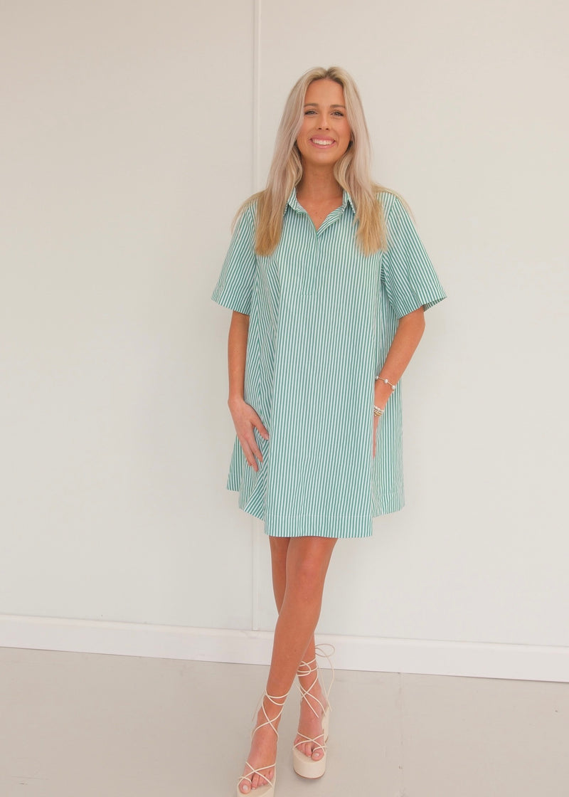 Green Striped Dress – Indie Collection Green Striped Dress – Indie Collection