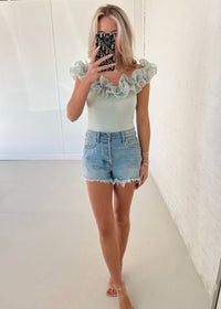 Sage Ruffle Bodysuit