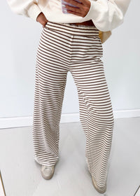 Clara Striped Pants - Brown/Cream