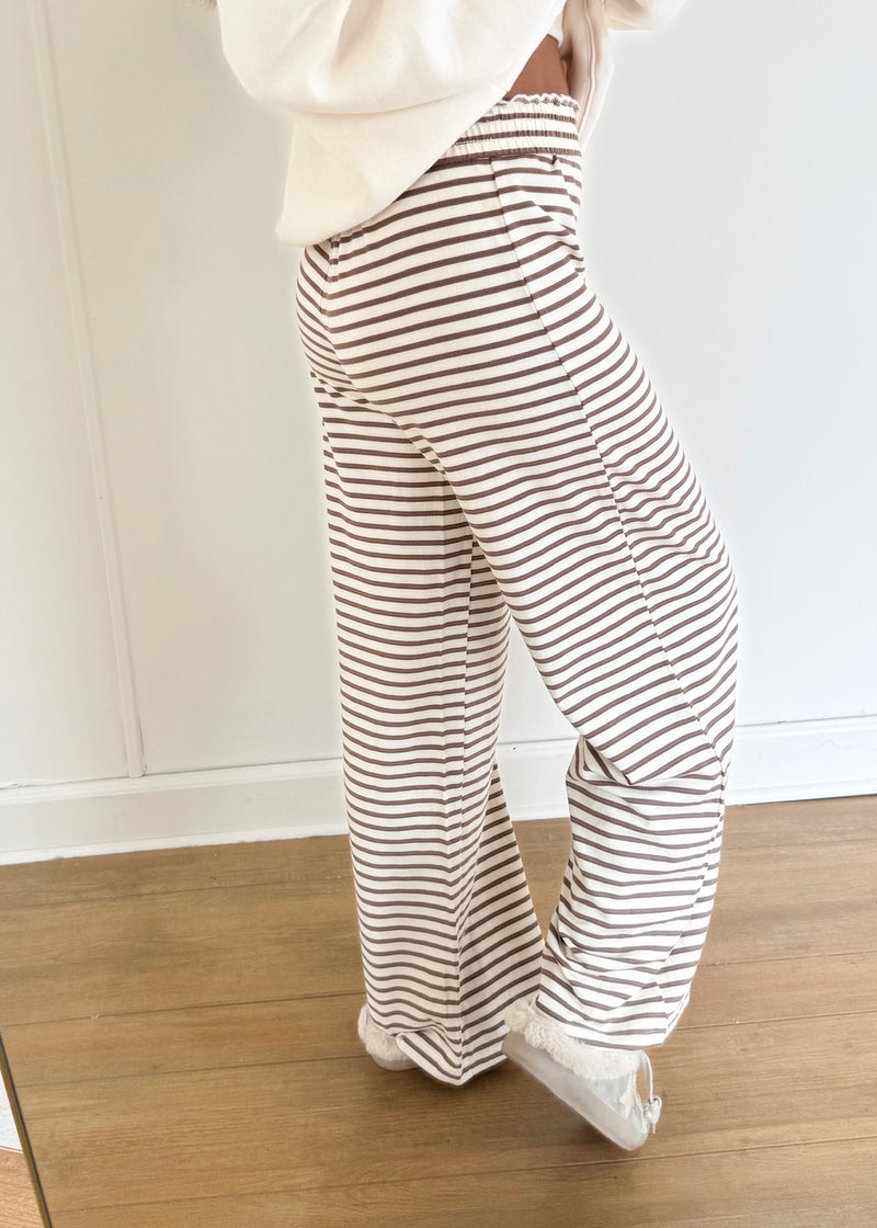 Clara Striped Pants - Brown/Cream