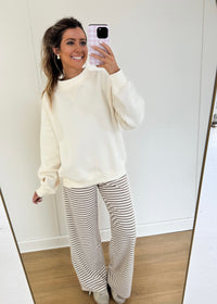 Clara Striped Pants - Brown/Cream