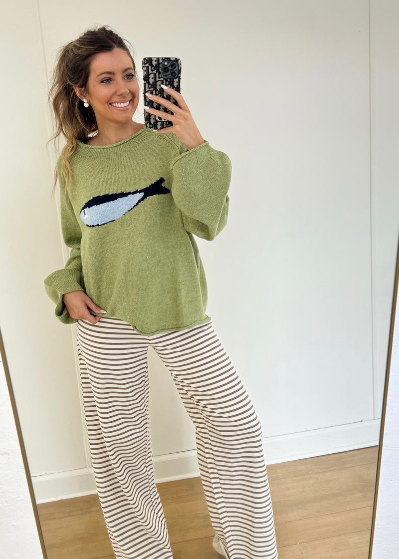Clara Striped Pants - Brown/Cream