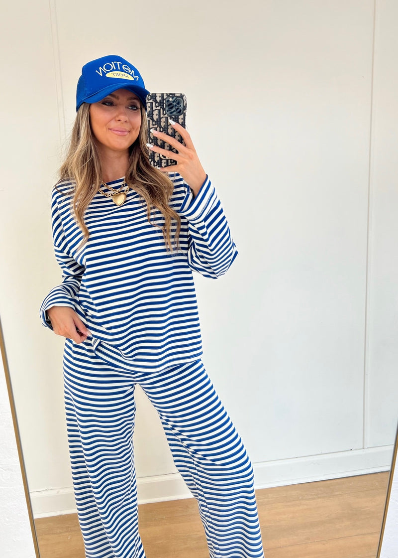 Clara Striped Top - Blue/White