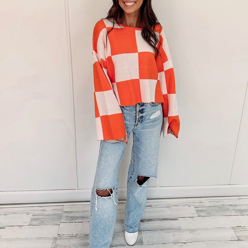 Sarah Checkered Sweater