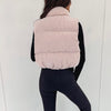 Cord Puffer Vest - Pink