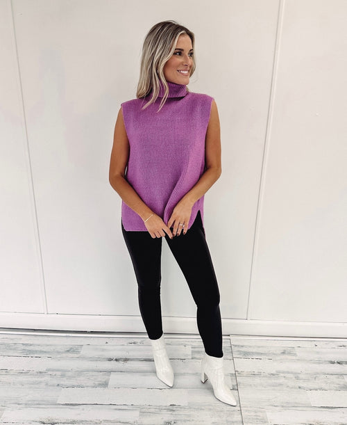 Tiffany Sweater Top - Purple