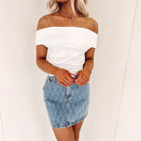 Rhinestone Denim Skirt