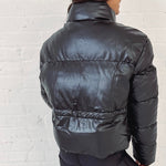 Black Leather Puffer Jacket