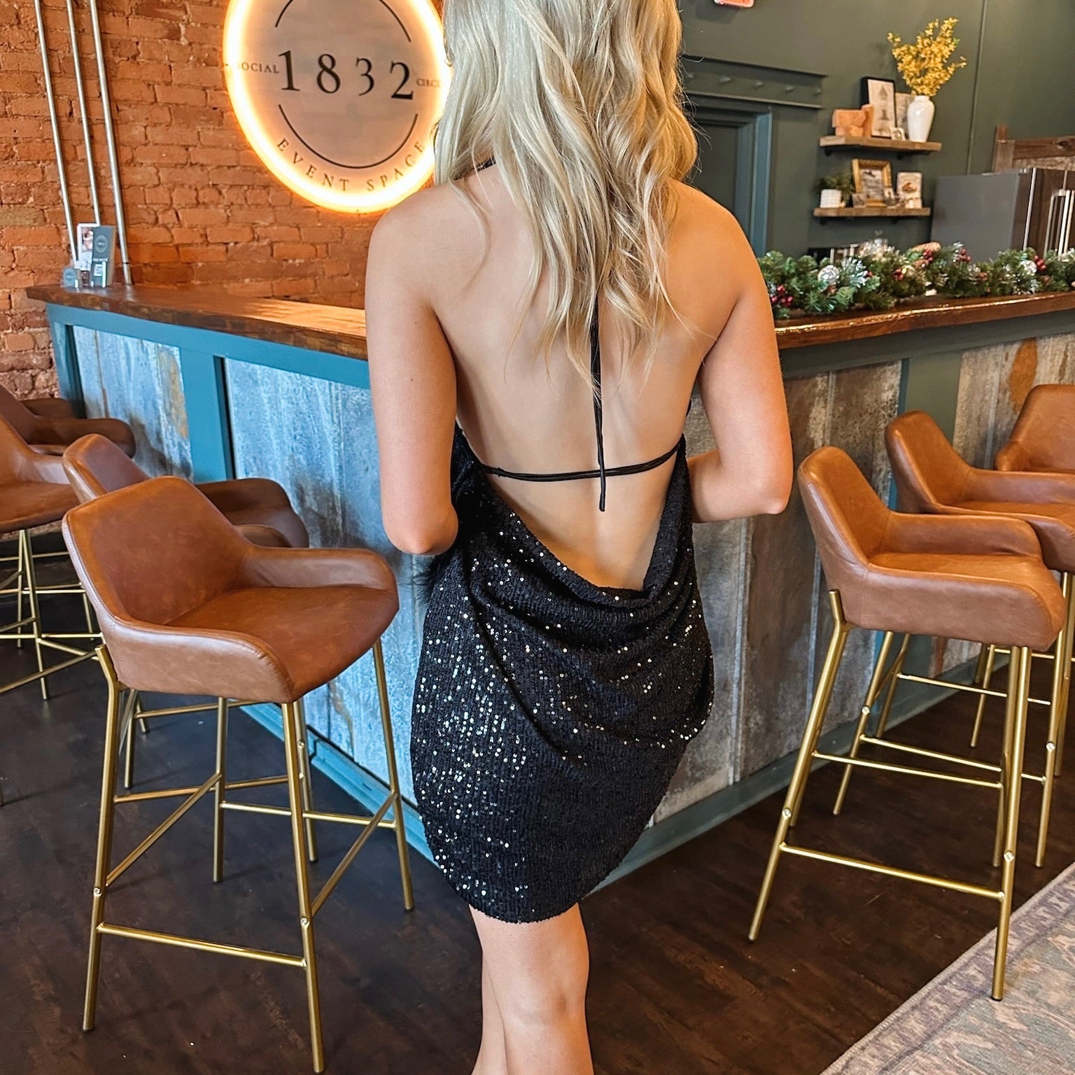 Holly Sequin Halter Dress - Black Indie Collection Holly Sequin Halter Dress - Black Indie Collection