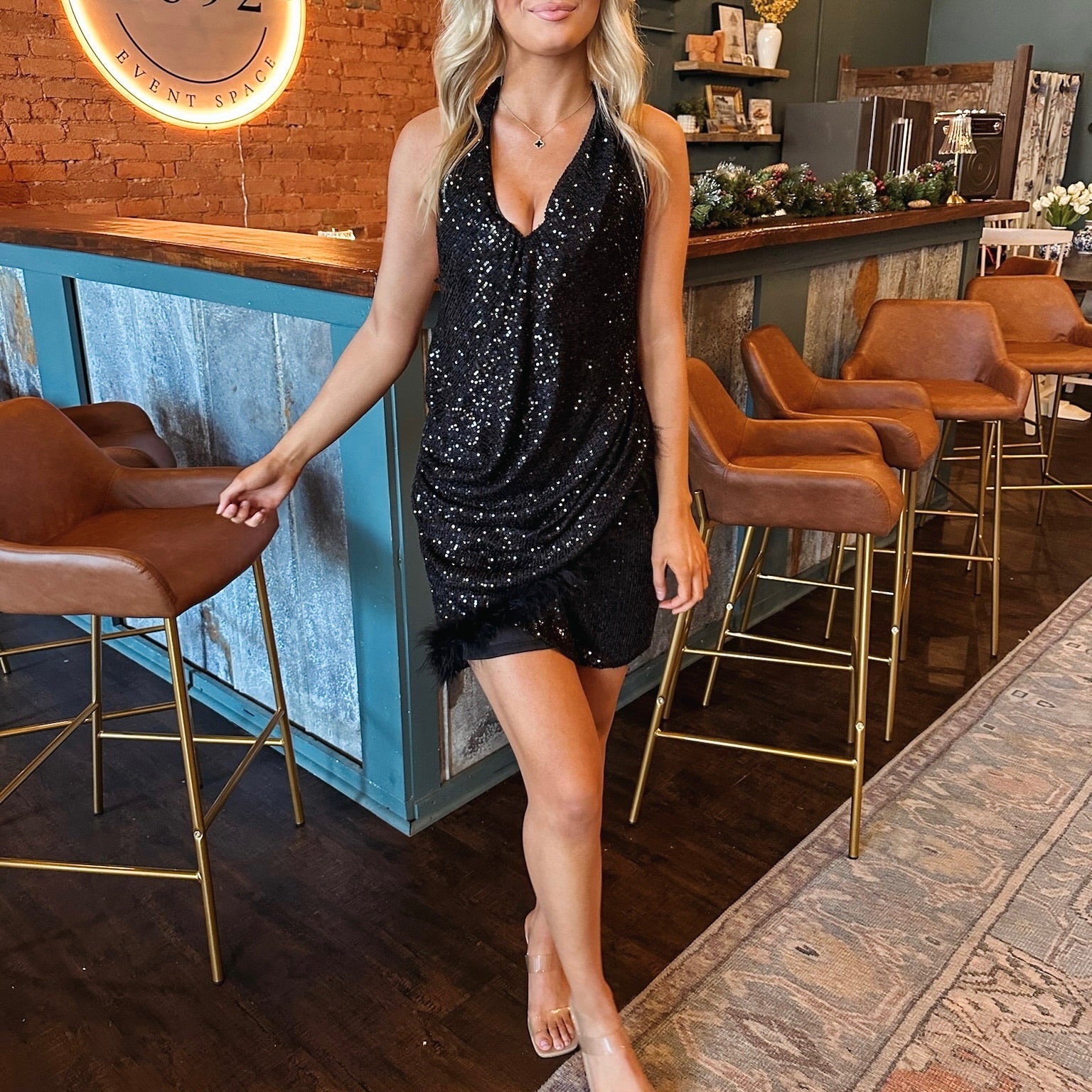 Holly Sequin Halter Dress - Black Indie Collection Holly Sequin Halter Dress - Black Indie Collection