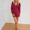 Blakely Corduroy Romper - Burgundy
